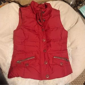 Eddie Bauer Goose Down Red Puffer Vest size small